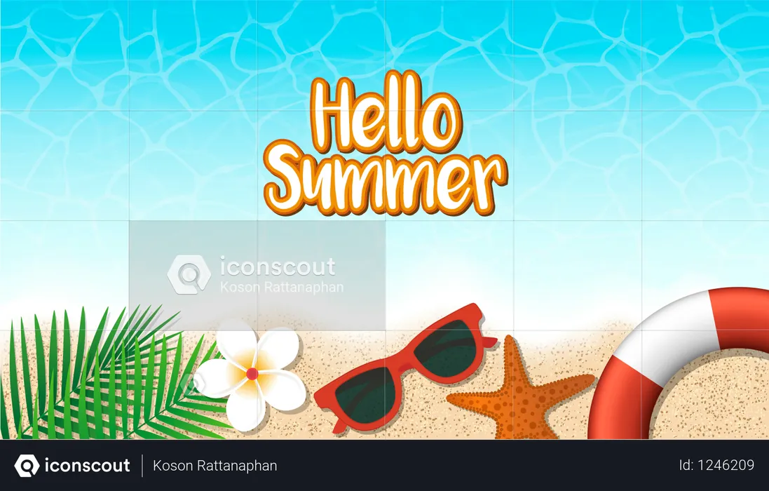 Hello summer holiday background  Illustration