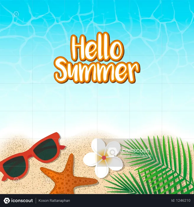 Hello summer holiday background  Illustration