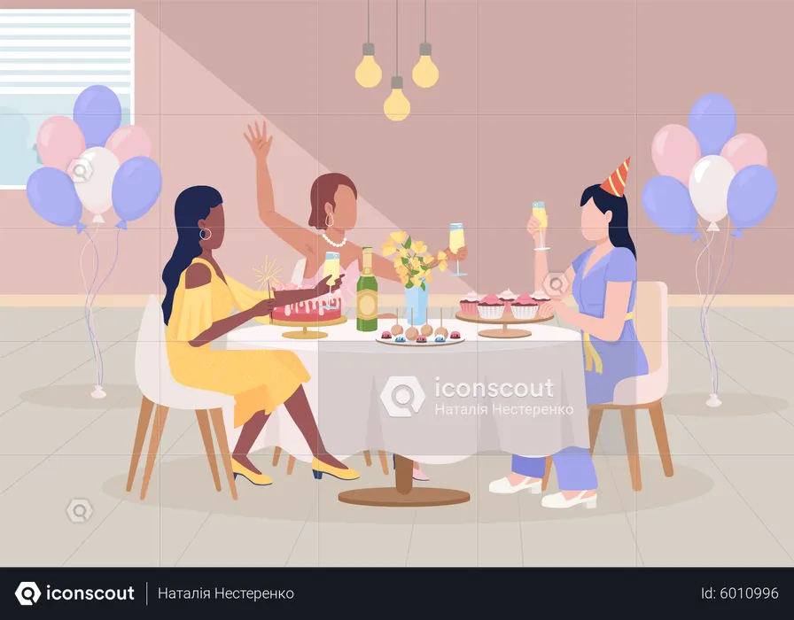 Hen party celebration  Illustration