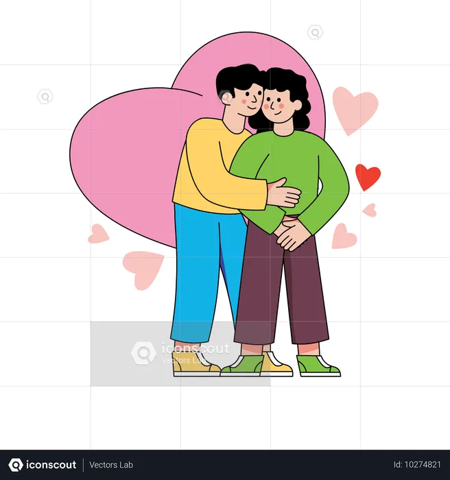 Hermosa pareja celebrando el día de San Valentín  Ilustración