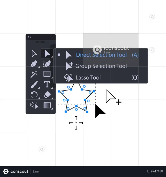 Herramienta de selección directa  Ilustración