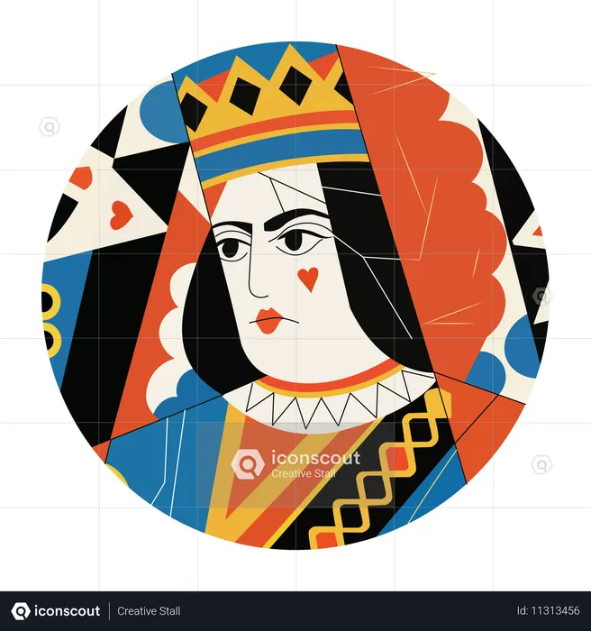 Herz Dame, Charakter, Poker, Casino, Kartenspiel  Illustration