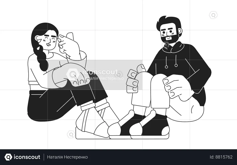 Heterosexual Caucasian couple fell in love  Illustration