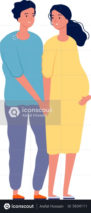 Heureux couple enceinte  Illustration