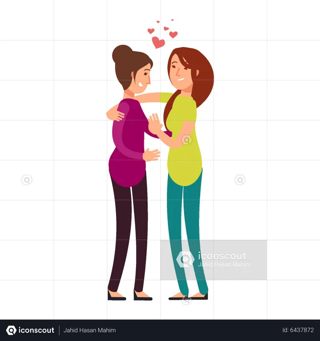 Heureux couple de lesbiennes  Illustration