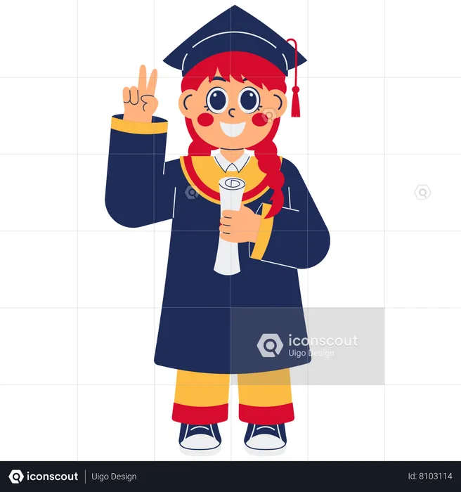 Heureux étudiant diplômé  Illustration