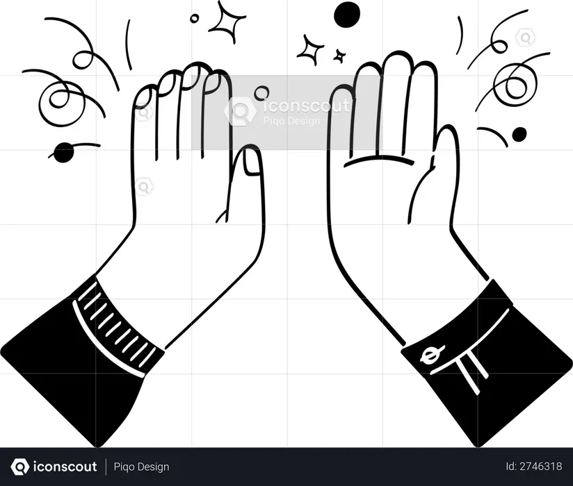 Hi-five hand gesture  Illustration