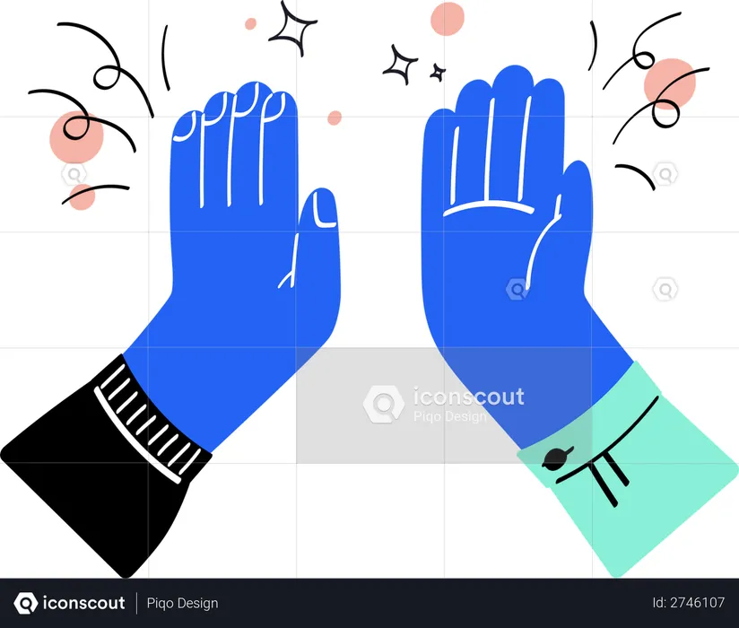 Hi-five hand gesture  Illustration