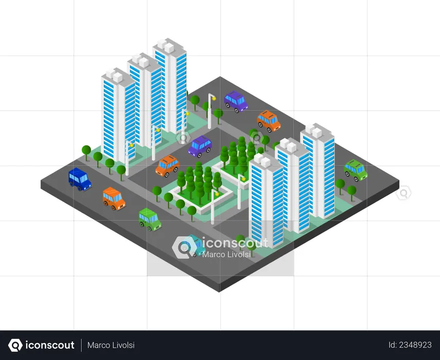 High-rise apartments  Illustration