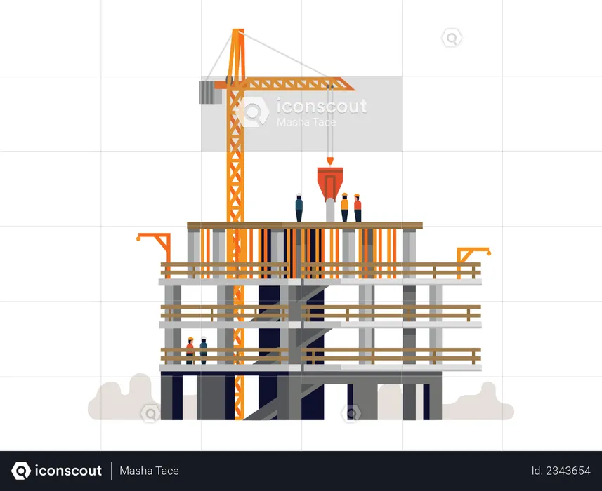 High-rise building in making  Illustration