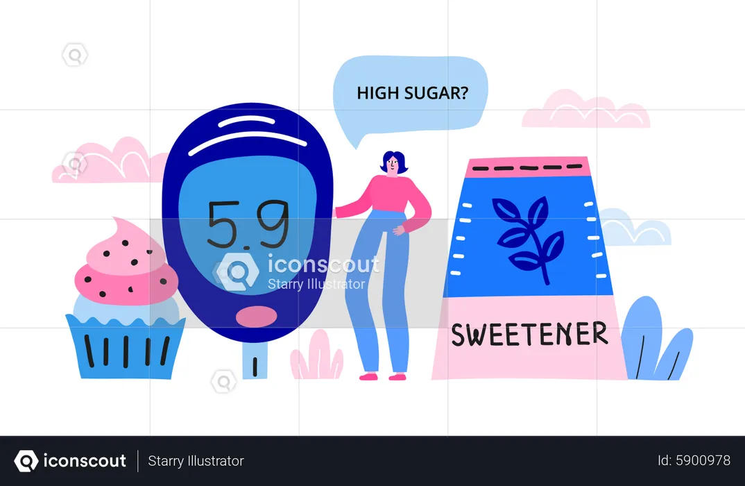 High sugar  Illustration