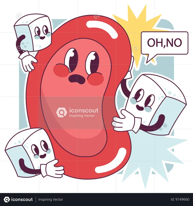 High sugar is marked in glucometer  Illustration