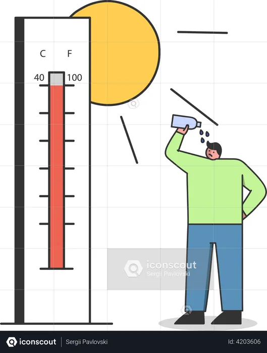 High summer temperature  Illustration