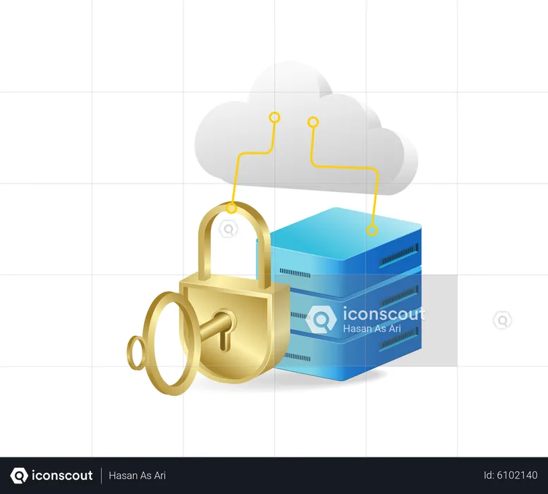 High tech big datsecurity  Illustration