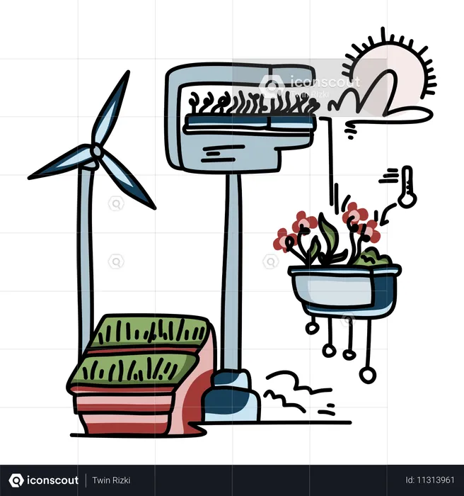 High Tech Farming  Illustration