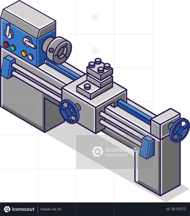 High technology of cnc lathe industry  Illustration