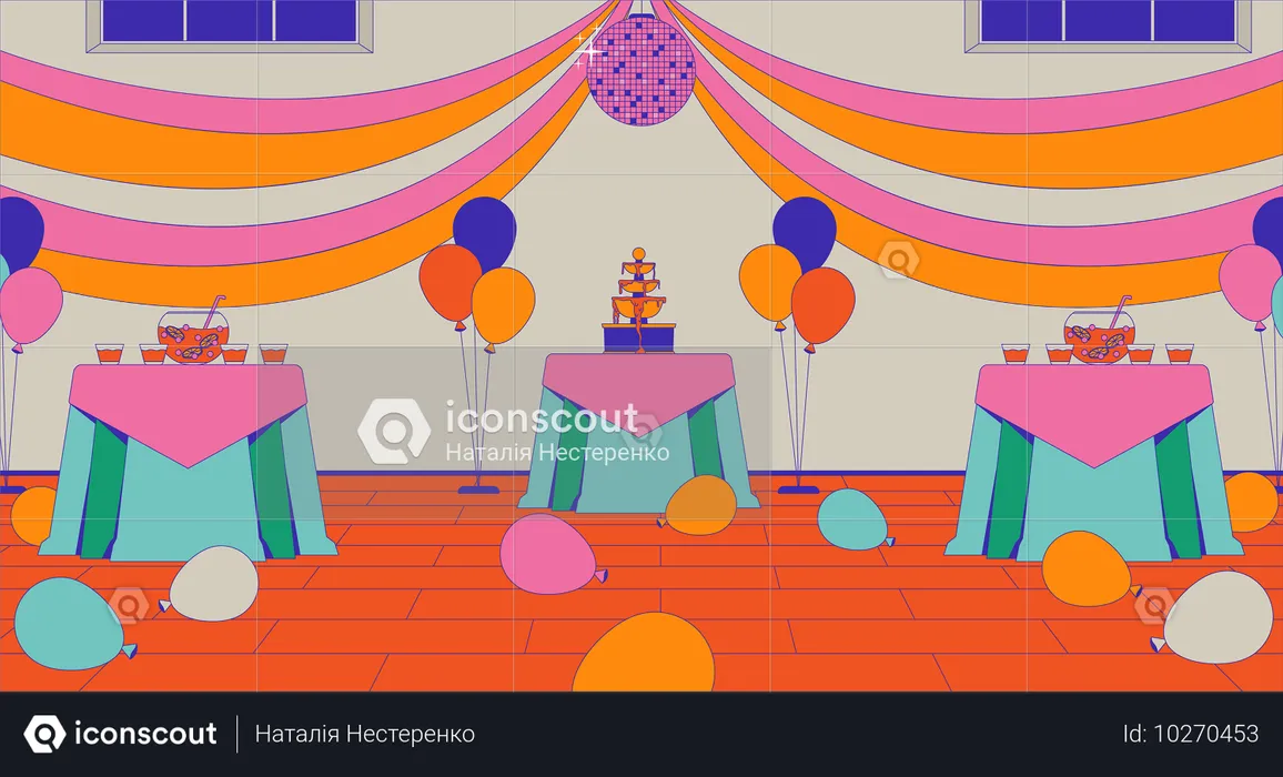 Highschool prom party interior  Illustration