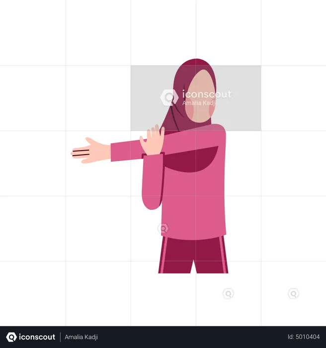 Dame hijab qui s'étire  Illustration