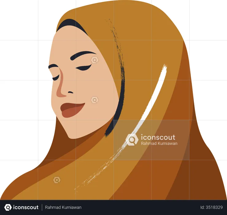 Hijab-Frau mit bedecktem Kopf  Illustration