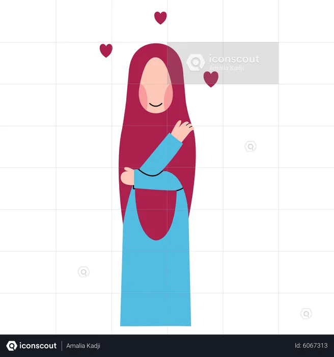 Hijab-Frau mit Selbstliebe  Illustration