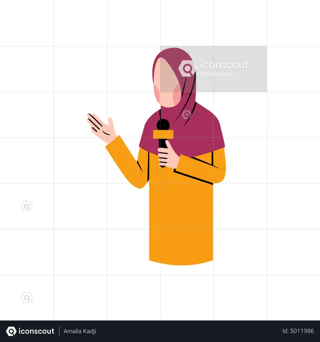 Hijab-Nachrichtenreporterin  Illustration