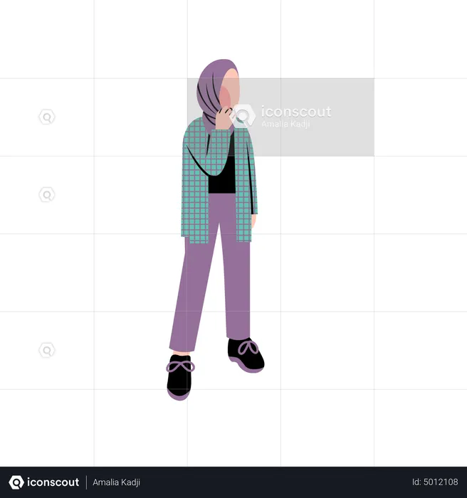 Hijab woman posing  Illustration