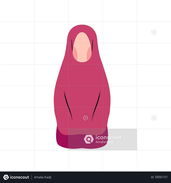 Hijab Woman praying  Illustration