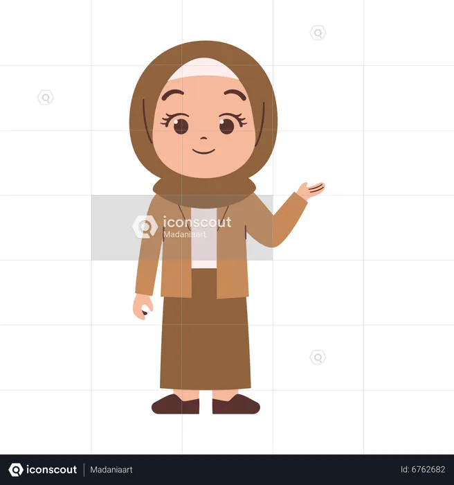 Hijab Woman Teacher  Illustration