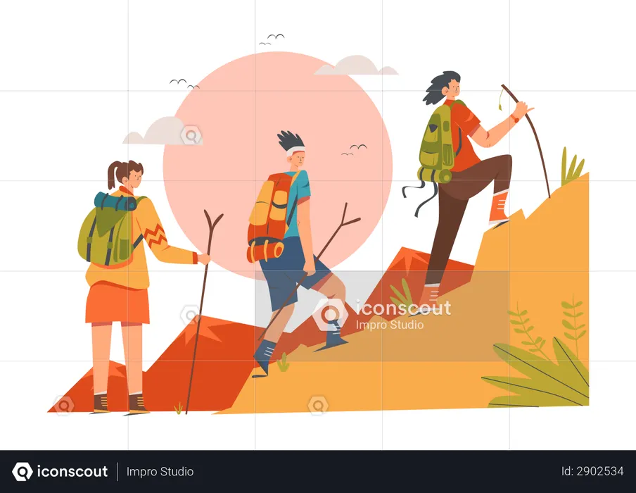 Hiking  Illustration