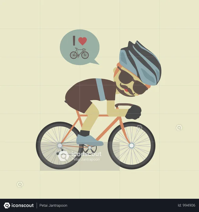 Hipster Cyclist  Illustration