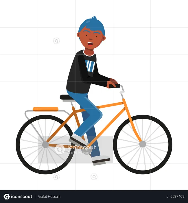 Hipster Junge fährt Fahrrad  Illustration