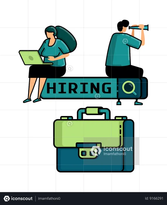 Hiring Job Vacancy  Illustration