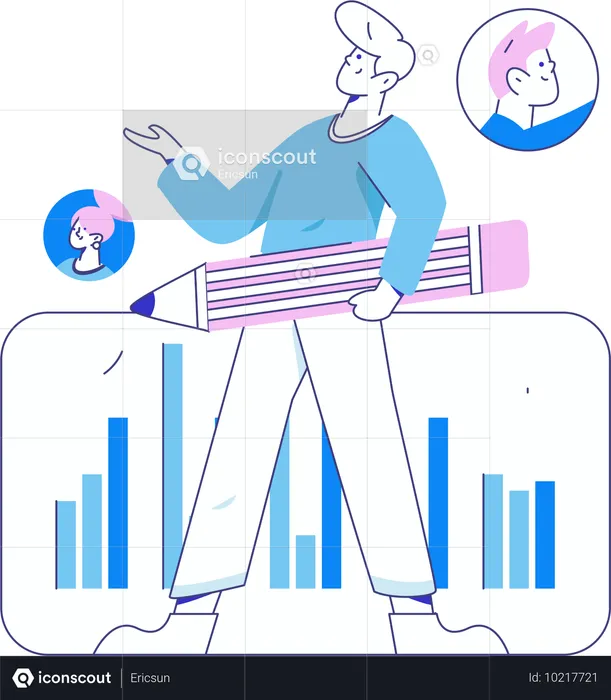 인력 모집을 하는 채용 관리자  일러스트레이션