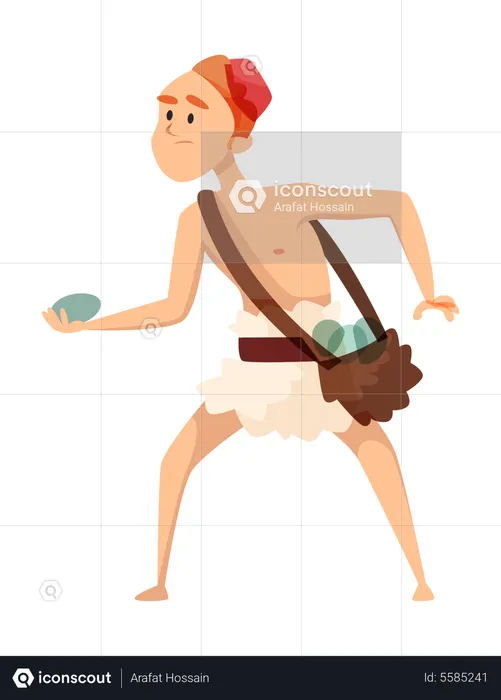 Historical character selling something  Illustration