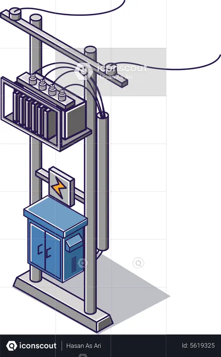 Strommast für Hochspannungsschalttafeln  Illustration