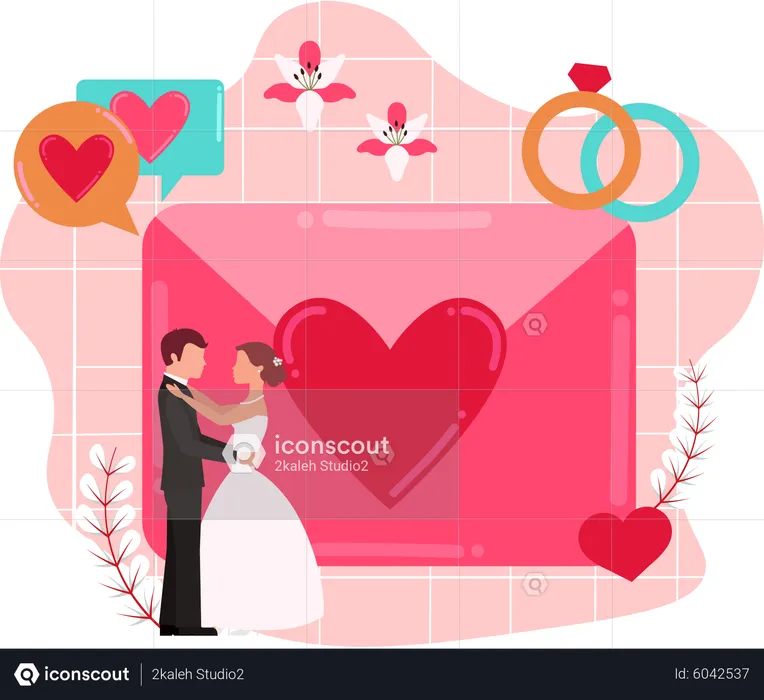 Hochzeitseinladungskarte  Illustration