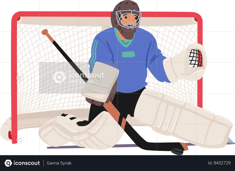 Hockey Goalkeeper  Illustration