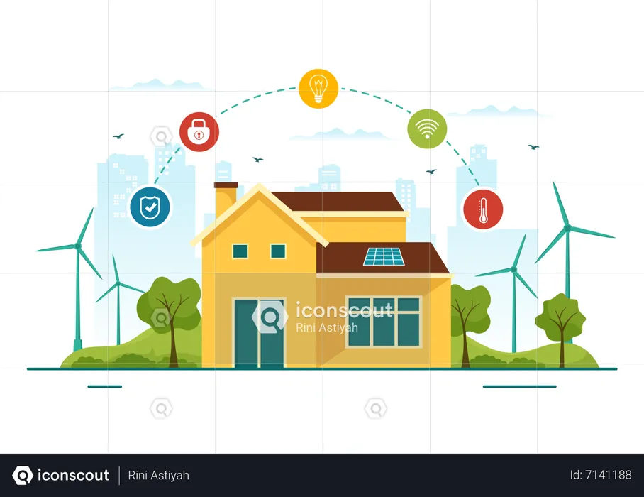 Hogar energéticamente eficiente  Ilustración