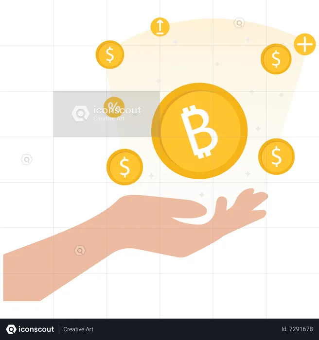 Holder Who Buys Bitcoin Or Cryptocurrency For Long Term Investment  Illustration
