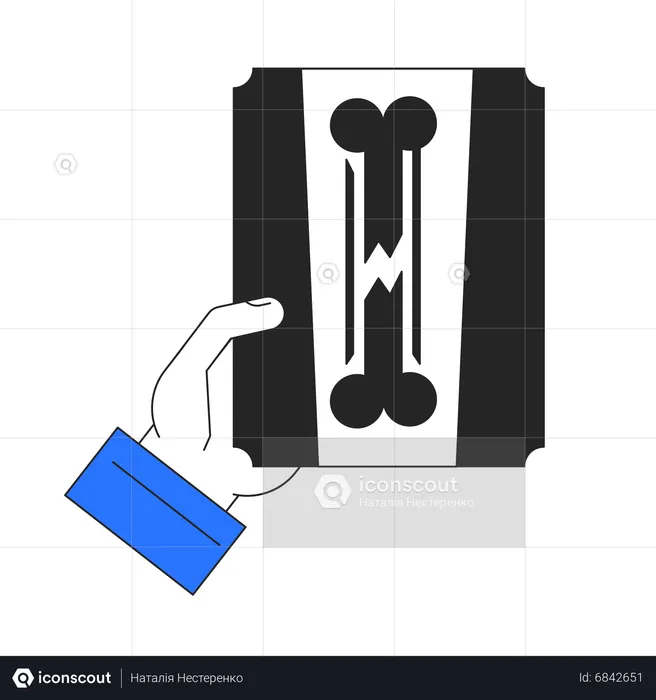 Holding bone fracture x ray scan  Illustration