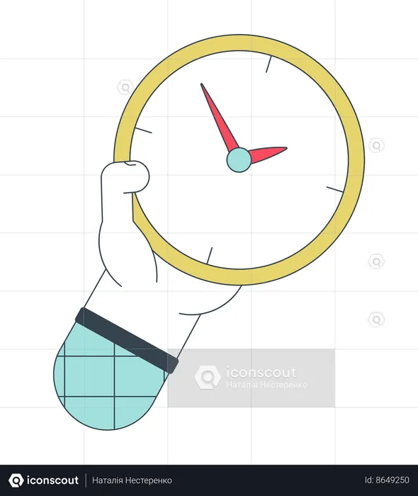 Holding clock for checking time  Illustration