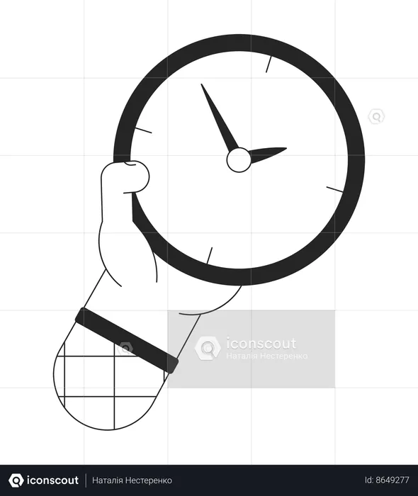 Holding clock for checking time  Illustration