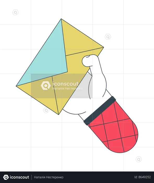 Holding closed envelope  Illustration