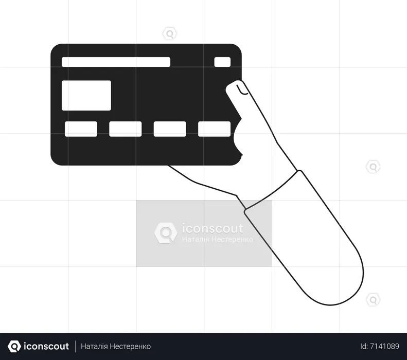 Holding credit card  Illustration