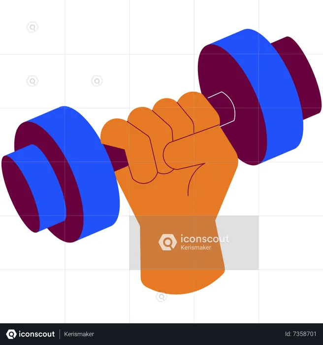 Holding dumbbell  Illustration