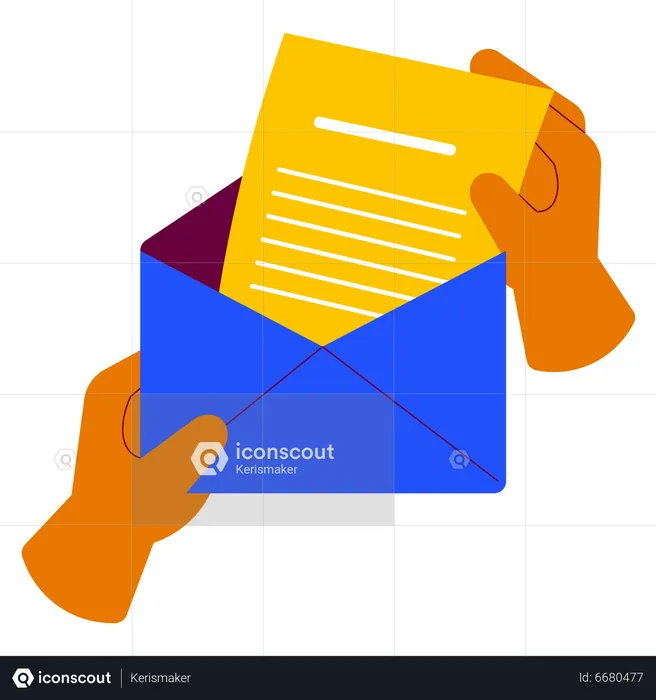 Holding envelope  Illustration