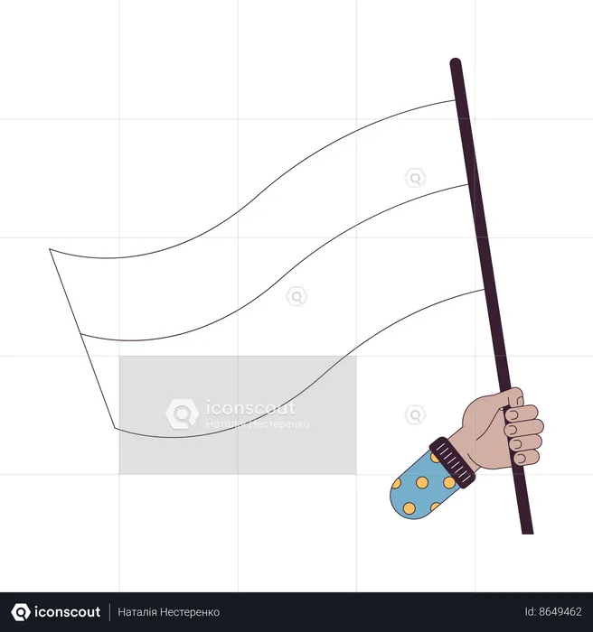 Segurando bandeira  Ilustração