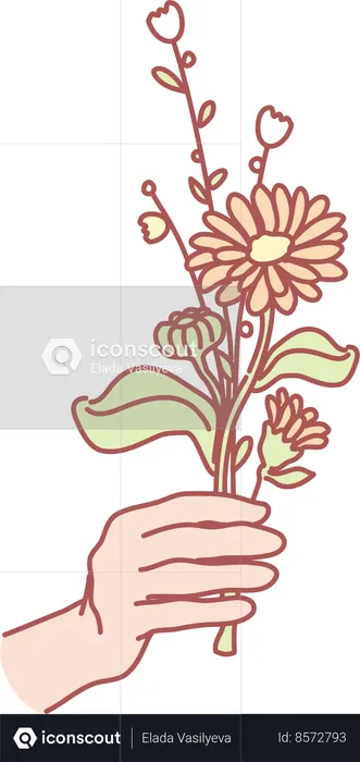 Holding flower  Illustration