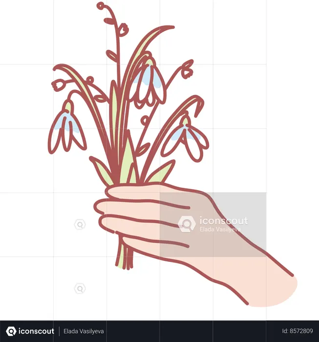 Holding flower  Illustration