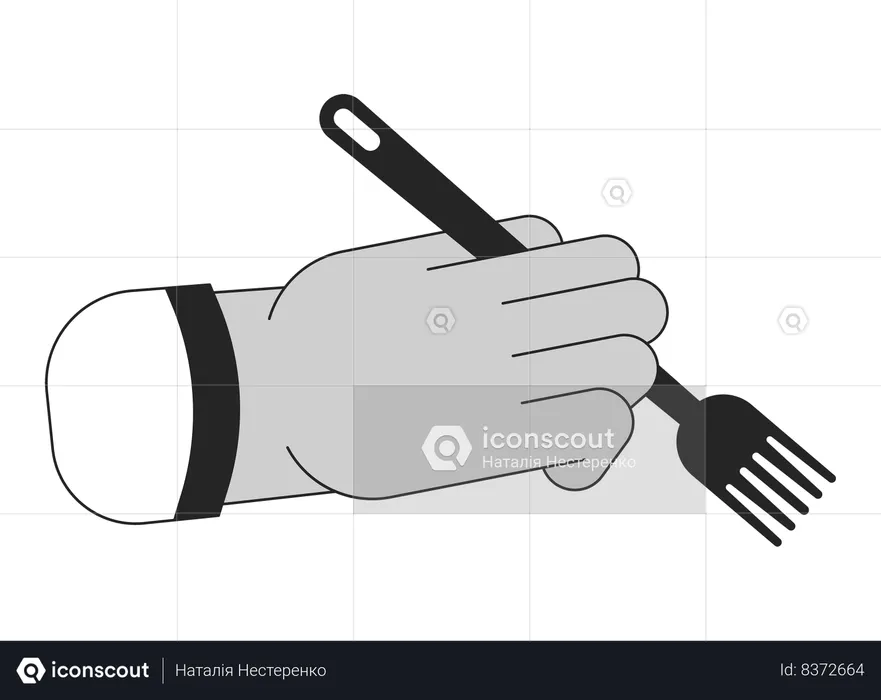 Holding fork  Illustration